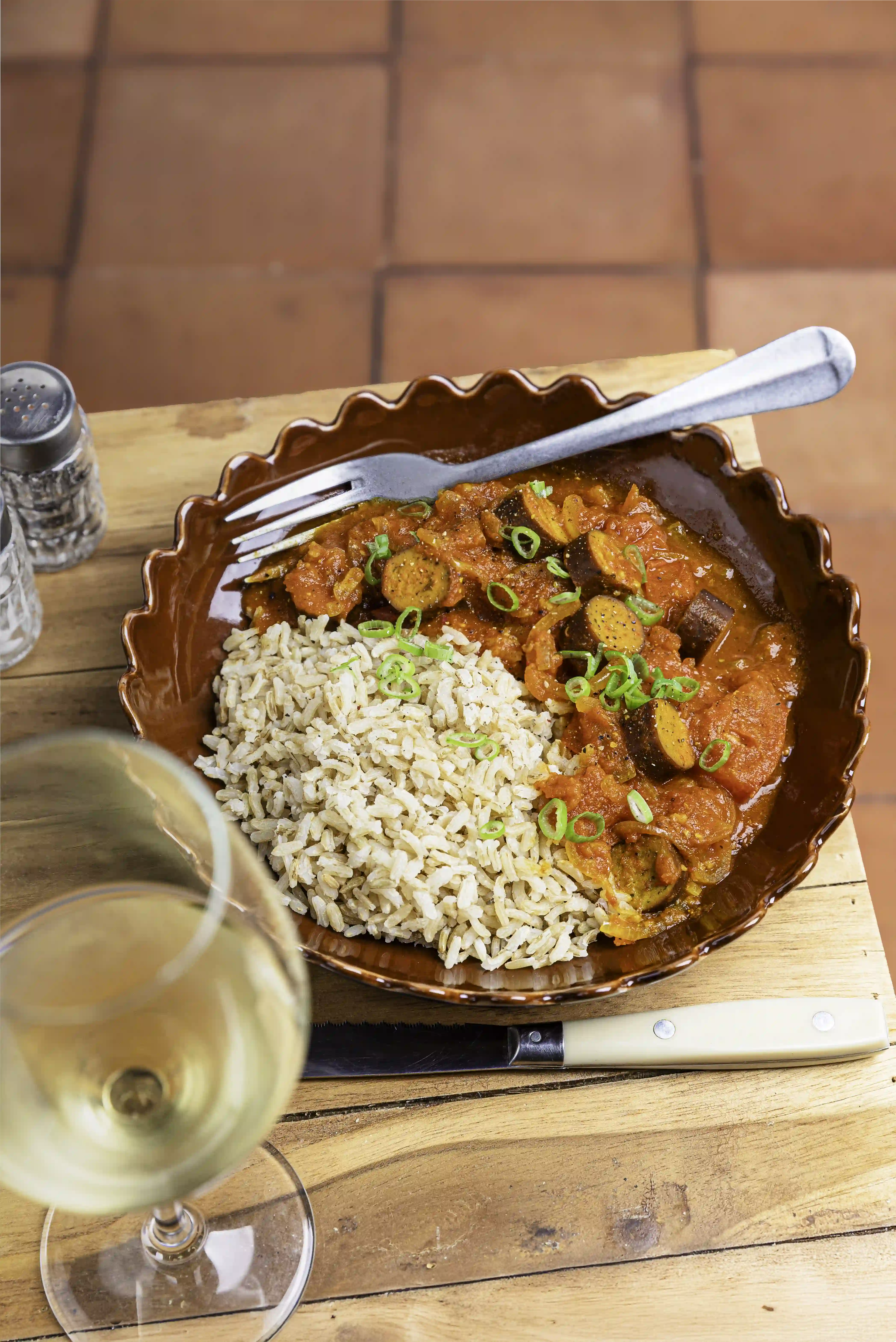Rougail aux saucisses de tofu fumé pimentées